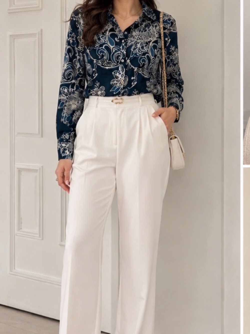 Guess Marciano Teal and White Floral Shirt
